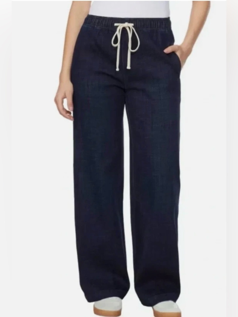 Buffalo David Bitton Dark Wash Tie Waist Wide Leg Jeans XL